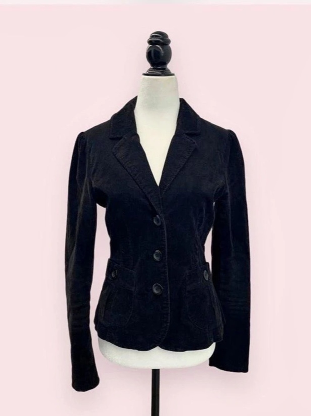 Y2K H&M Black Corduroy Fitted Blazer